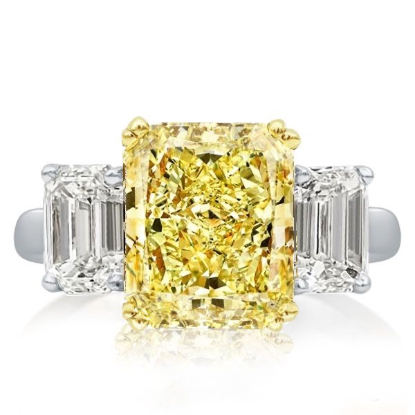 Yellow Emerald Cut Ring 98$